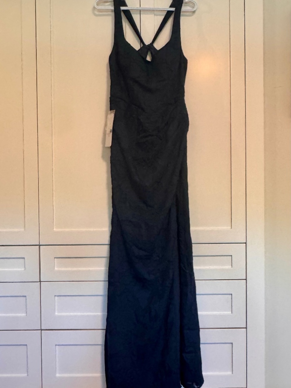 Azazie Black Sleeveless V-Back Wedding Gown